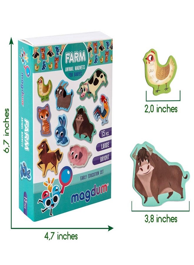 MAGDUM FARM animal magnets -real LARGE fridge magnets for toddlers- Magnetic EDUcational toys baby 3 year old baby LEARNing magnets for kids- Speech development toys - Kid magnets for Magnetic THEATRE - Image 2